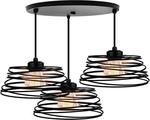 en Idegu 3-Light Pendel Light Industrial Creative Lighting Vintage E27 Cascading Spiral Design Lampe til Soveværelse Stue Køkken