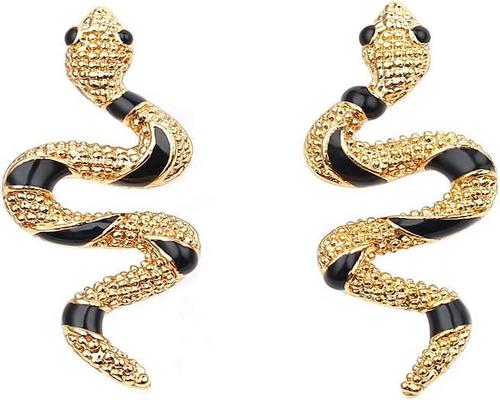 un par de aretes de serpiente Cherada