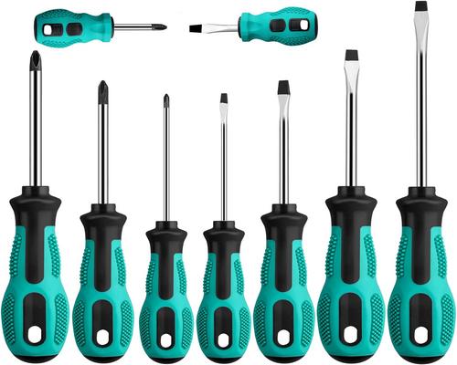 Een set van 9 magnetische schroevendraaiers