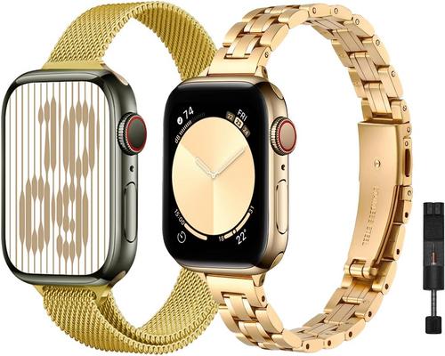 2 Baklon-metallirannekkeen pakkaus Apple Watchille
