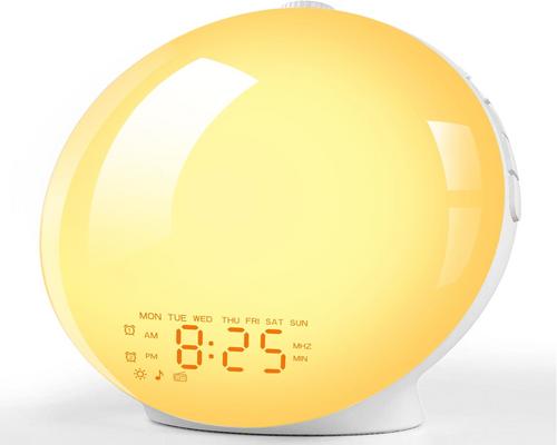 una sveglia luminosa con simulatore dell'alba