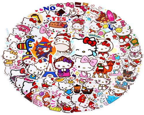 大量 100 张 Hello Kitty 贴纸