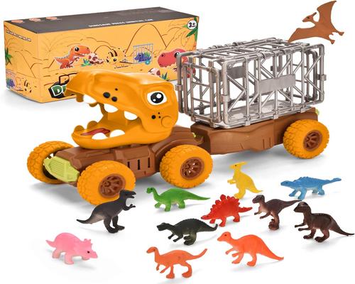 un camión de transporte de dinosaurios