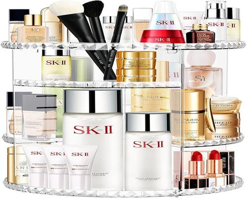 een roterende make-up organizer