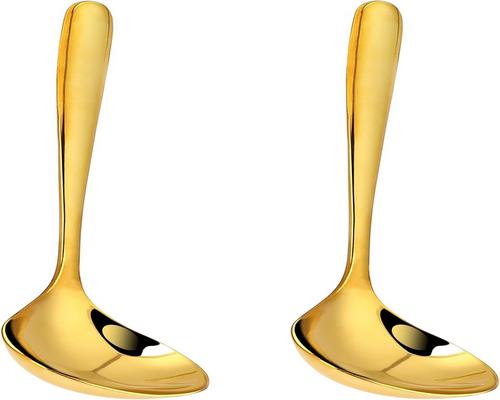 Un juego de 2 cucharones para salsa de acero inoxidable
