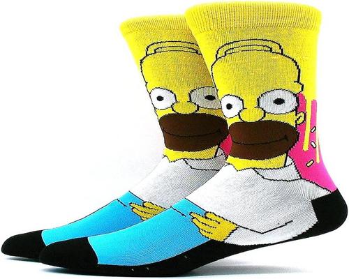a pair of Ezb Homer Simpson Character Crew Socks for Men