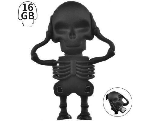 Une Clé USB 16 Go Squelette Noir