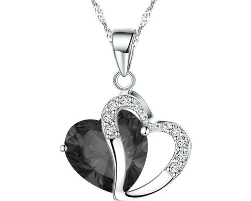 A Necklace with Double Heart Pendant