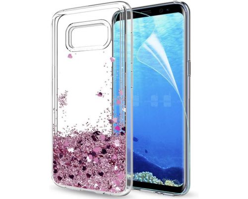A Galaxy S8 Pink Glitter Case