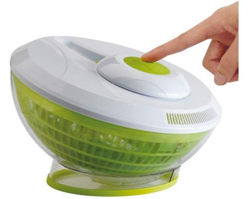 An automatic salad spinner