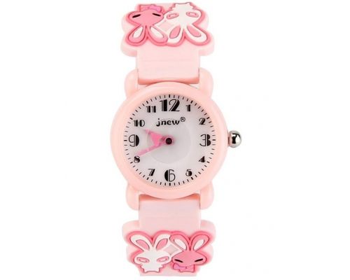 ピンクのウサギの子供用時計