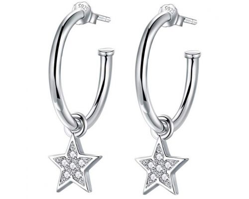 Un paio di orecchini a stella in argento