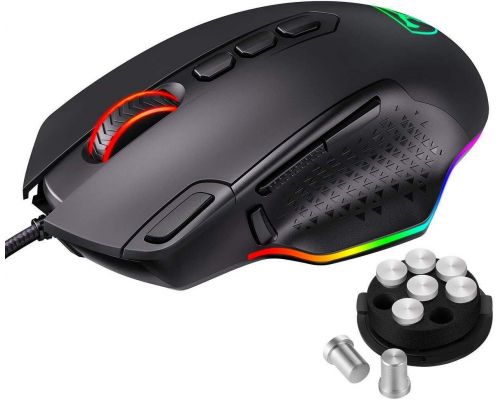 Un mouse da gioco RGB cablato
