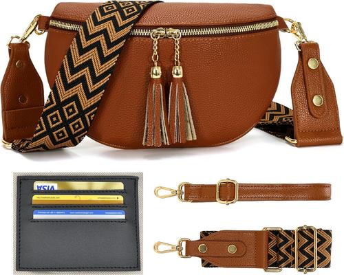 Yisuohoom Brown Leather Fanny Pack