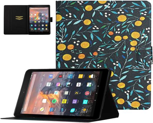 a Set Of Accessory Fire Hd 8 Case (2016/2017/2018 Release - 6Th/7Th/8Th Generation), Ugocase Premium Pu Leather Kickstand Smart Case With Auto Sleep/Wake Multi-Angle Vie