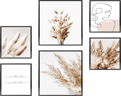 and Tableau Heimlich "Pampas Boho Beige" Without Frames