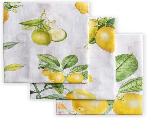 a set of 3 Maison d'Hermine Limoncello kitchen towels