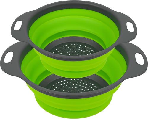 a set of 2 Auauy silicone colanders