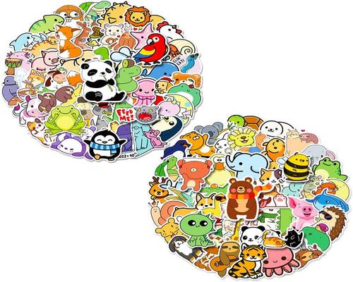 a pack of 100 sheets of vinyl animal stickers