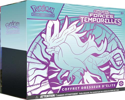 a set of Pokémon TCG Scarlet and Purple Elite Trainer Box