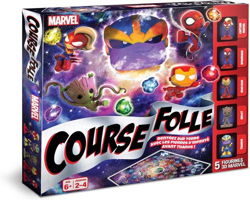 an Avengers Shuffle The Mad Race board game