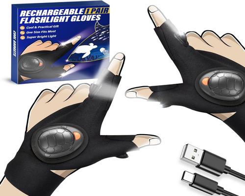 a pair of Greenever LED fishing gloves