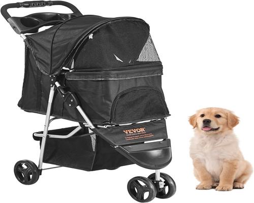 Vevor Dog Stroller for Small to Medium Dogs Up to 35 Lbs